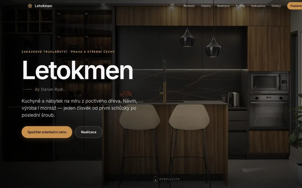 Letokmen — web zakázkového truhlářství